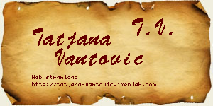 Tatjana Vantović vizit kartica